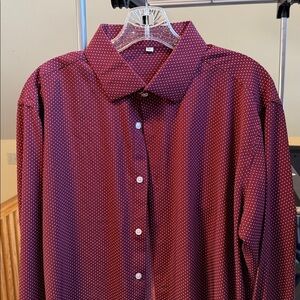 State and Liberty Burgundy Dot Pattern Shirt